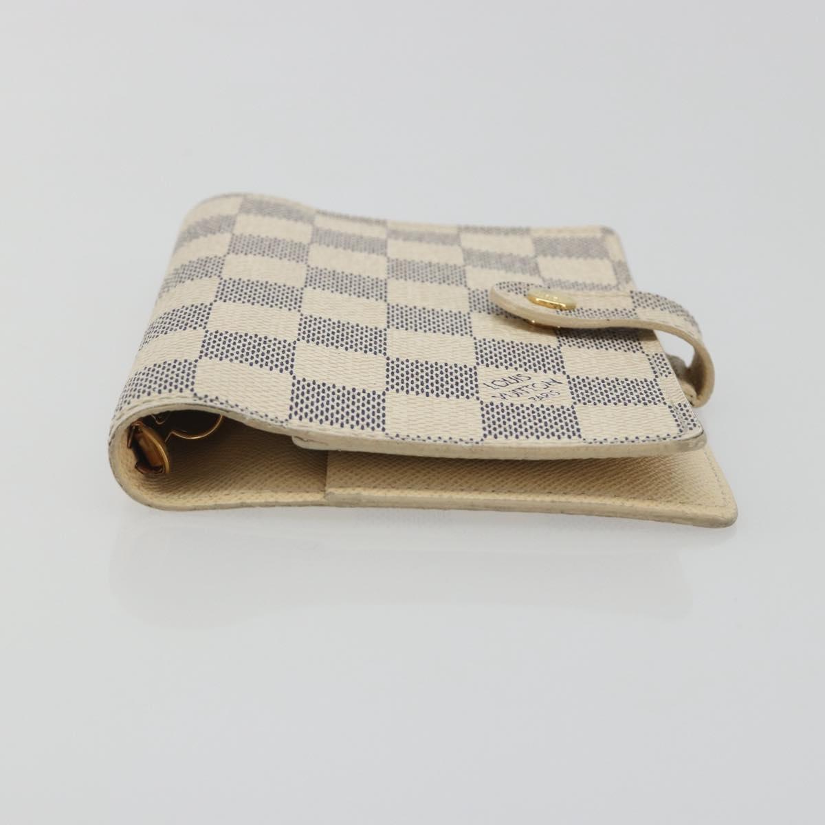 LOUIS VUITTON Damier Azur Agenda PM Day Planner Cover R20706 LV Auth BA14613V