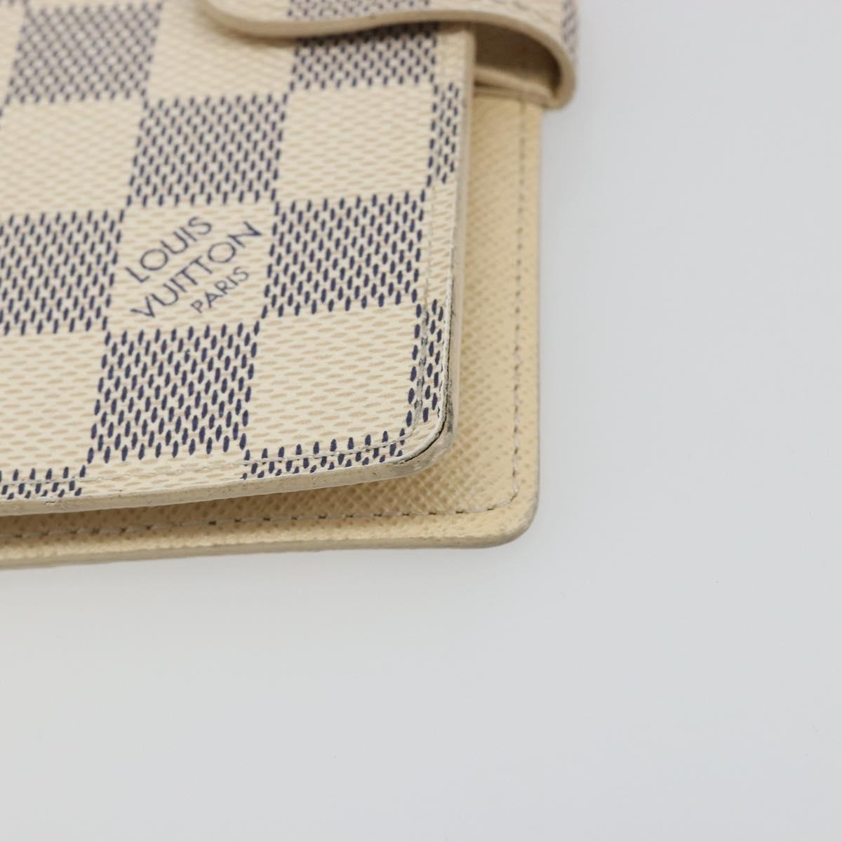 LOUIS VUITTON Damier Azur Agenda PM Day Planner Cover R20706 LV Auth BA14613V