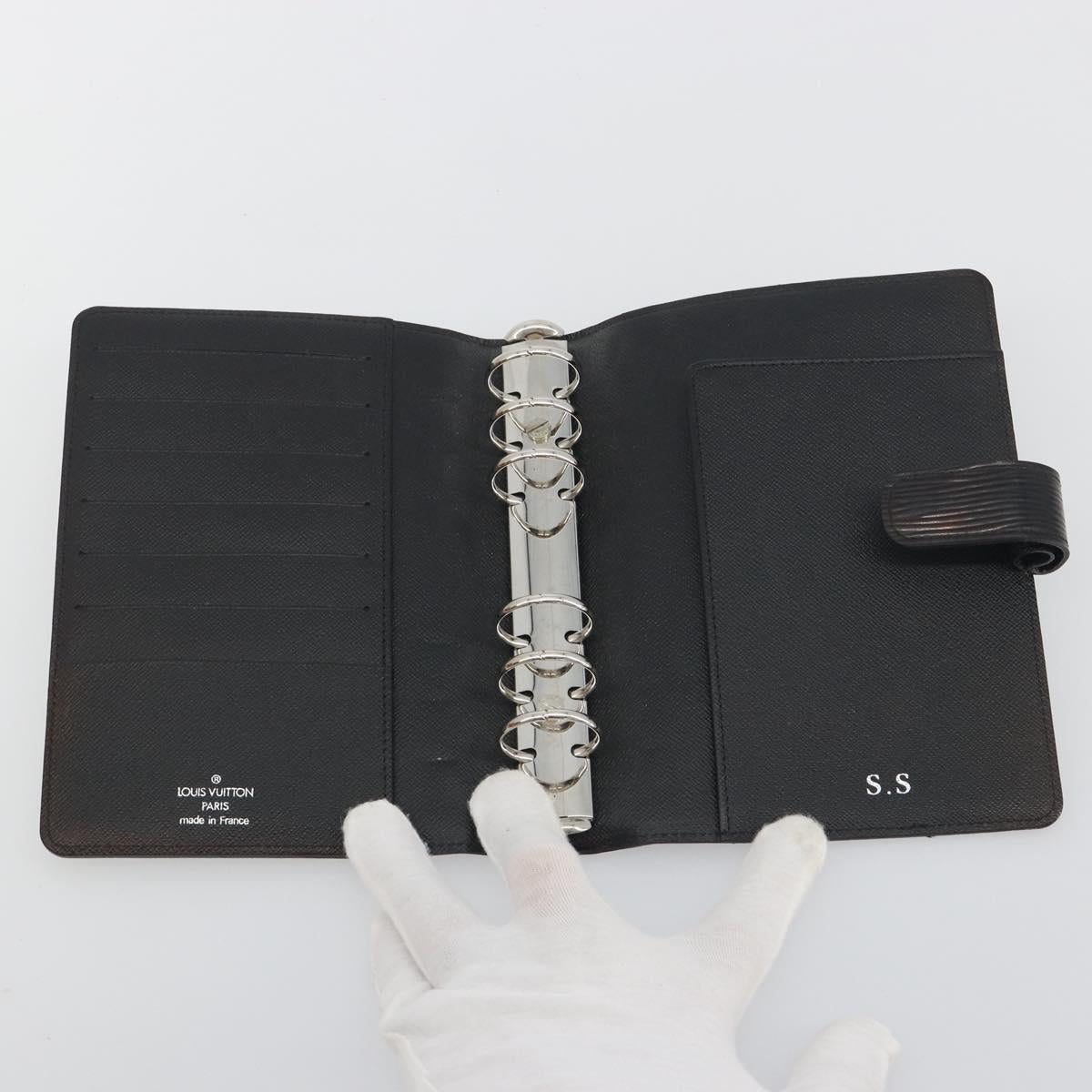 LOUIS VUITTON Epi Electric Agenda MM Day Planner Cover Black R2004N Auth BA14616