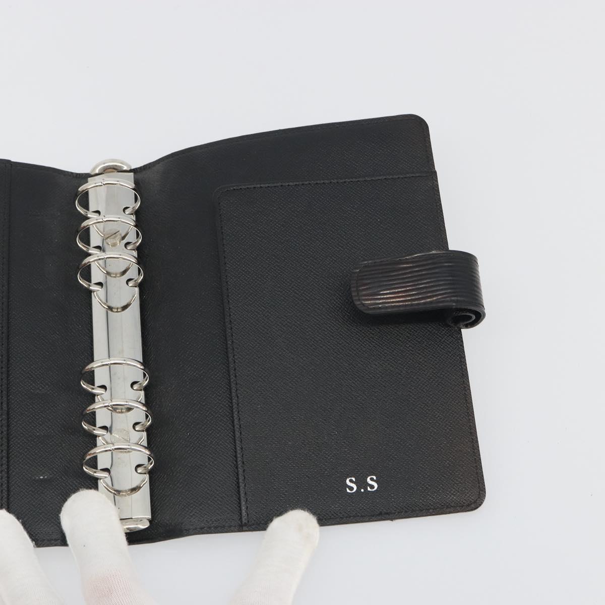 LOUIS VUITTON Epi Electric Agenda MM Day Planner Cover Black R2004N Auth BA14616