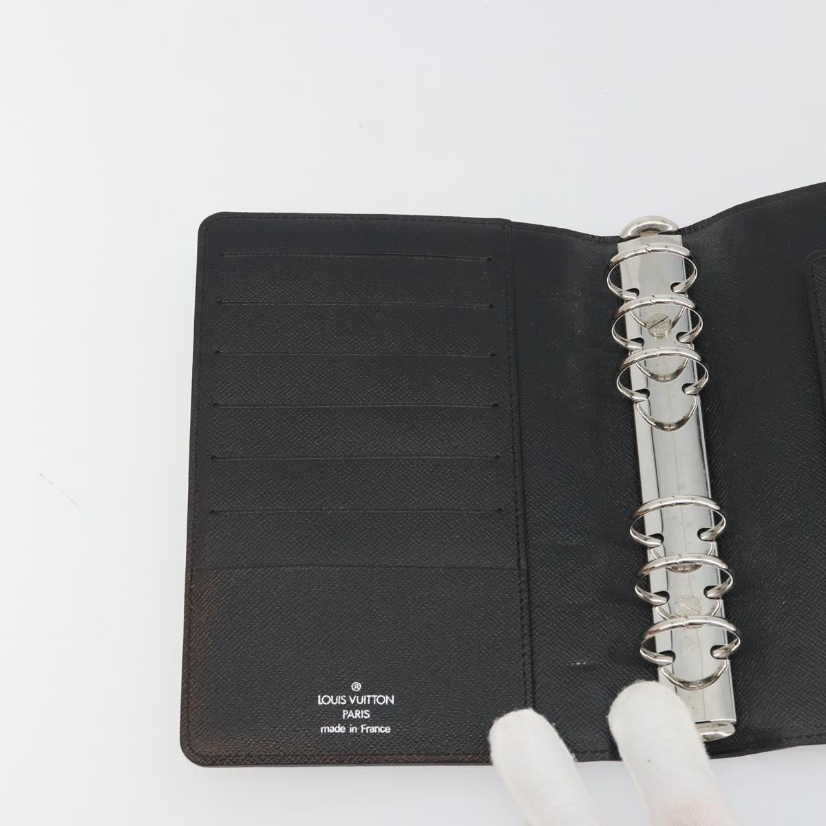 LOUIS VUITTON Epi Electric Agenda MM Day Planner Cover Black R2004N Auth BA14616