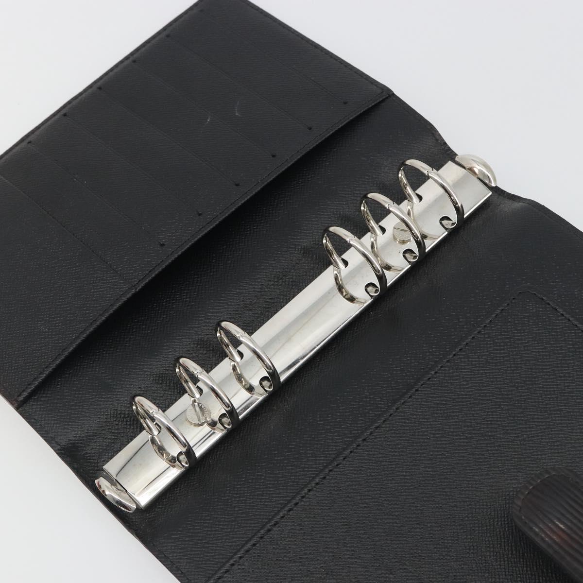 LOUIS VUITTON Epi Electric Agenda MM Day Planner Cover Black R2004N Auth BA14616