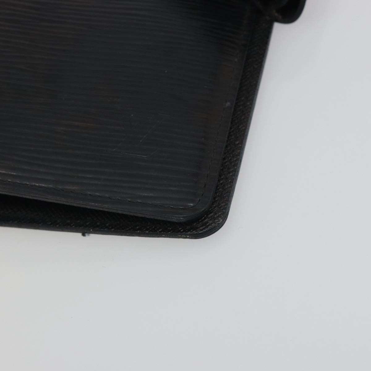 LOUIS VUITTON Epi Electric Agenda MM Day Planner Cover Black R2004N Auth BA14616