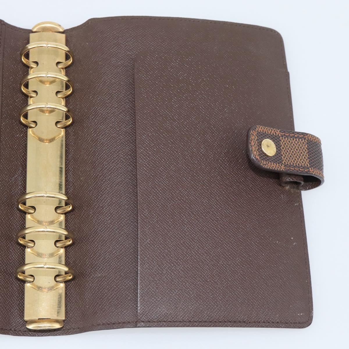LOUIS VUITTON Damier Ebene Agenda MM Day Planner Cover R20240 LV Auth BA14619