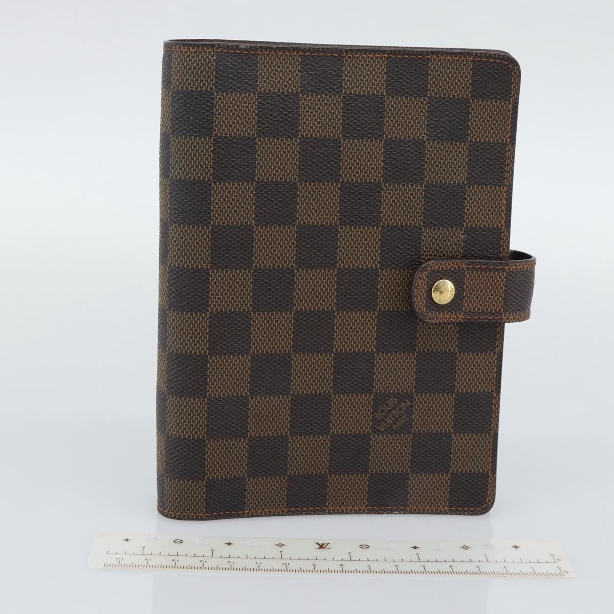 LOUIS VUITTON Damier Ebene Agenda MM Day Planner Cover R20240 LV Auth BA14619