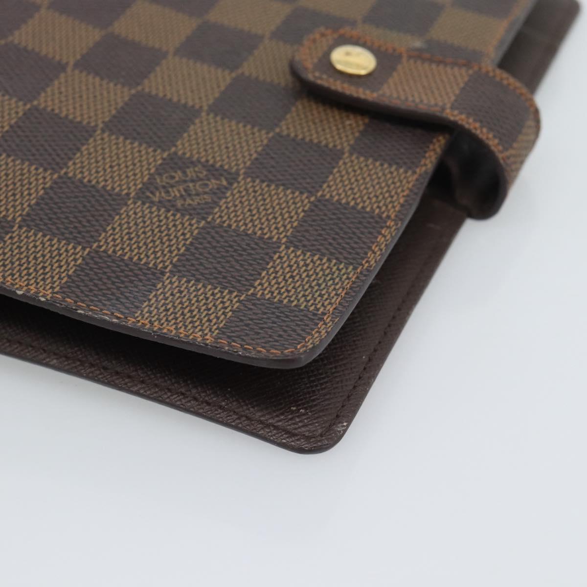 LOUIS VUITTON Damier Ebene Agenda MM Day Planner Cover R20240 LV Auth BA14619