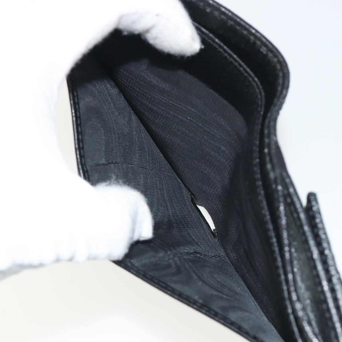 GUCCI GG Canvas Bifold Wallet Black Silver 112664 Auth BA14621A