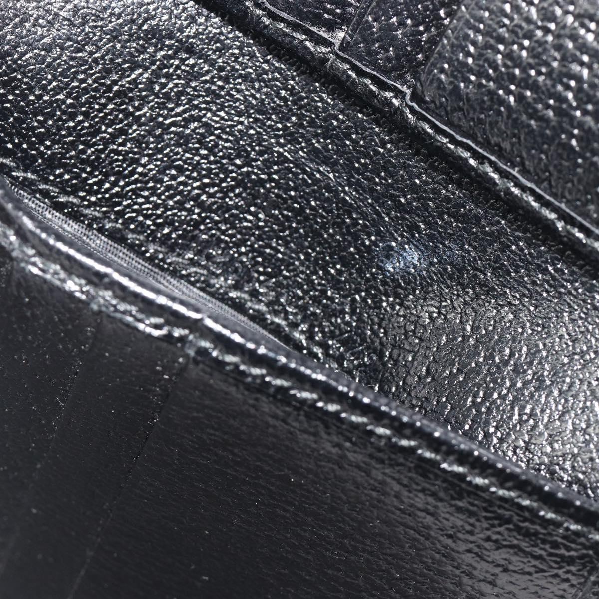 GUCCI GG Canvas Bifold Wallet Black Silver 112664 Auth BA14621A