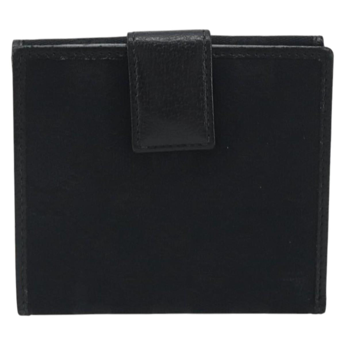 GUCCI GG Canvas Bifold Wallet Black Silver 112664 Auth BA14621A