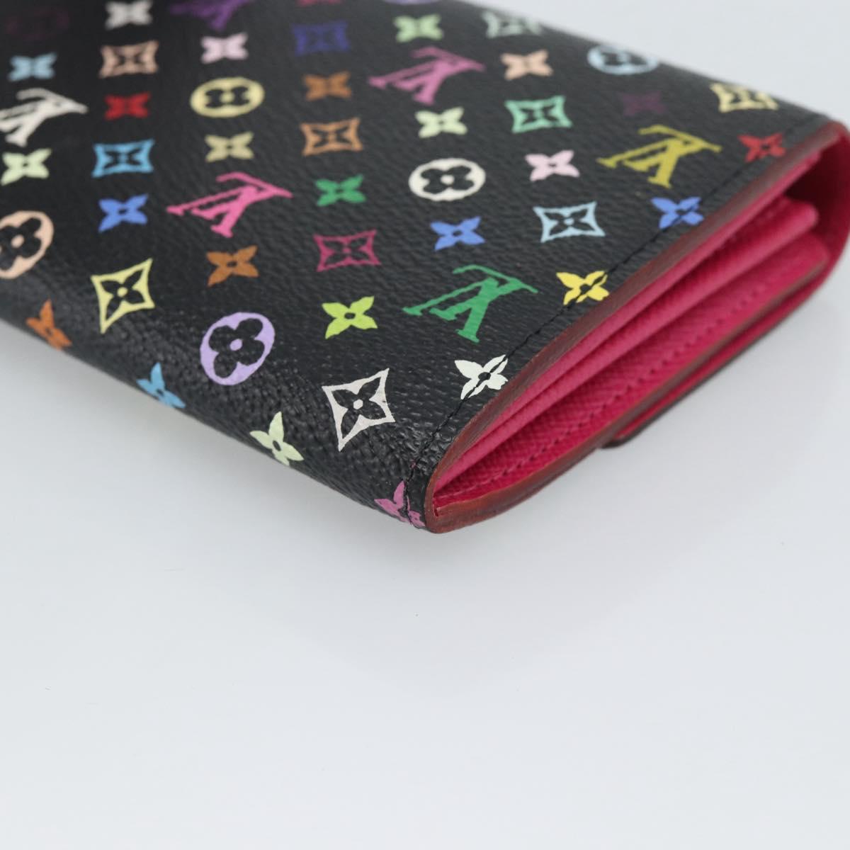 LOUIS VUITTON Monogram Multicolor Portefeiulle Sarah Black M60668 Auth BA14625V