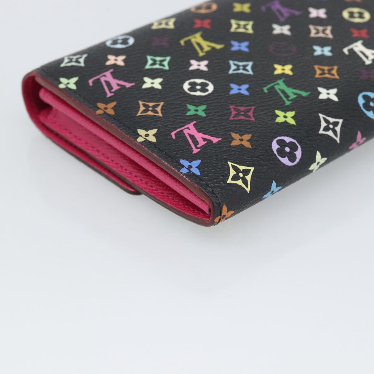 LOUIS VUITTON Monogram Multicolor Portefeiulle Sarah Black M60668 Auth BA14625V