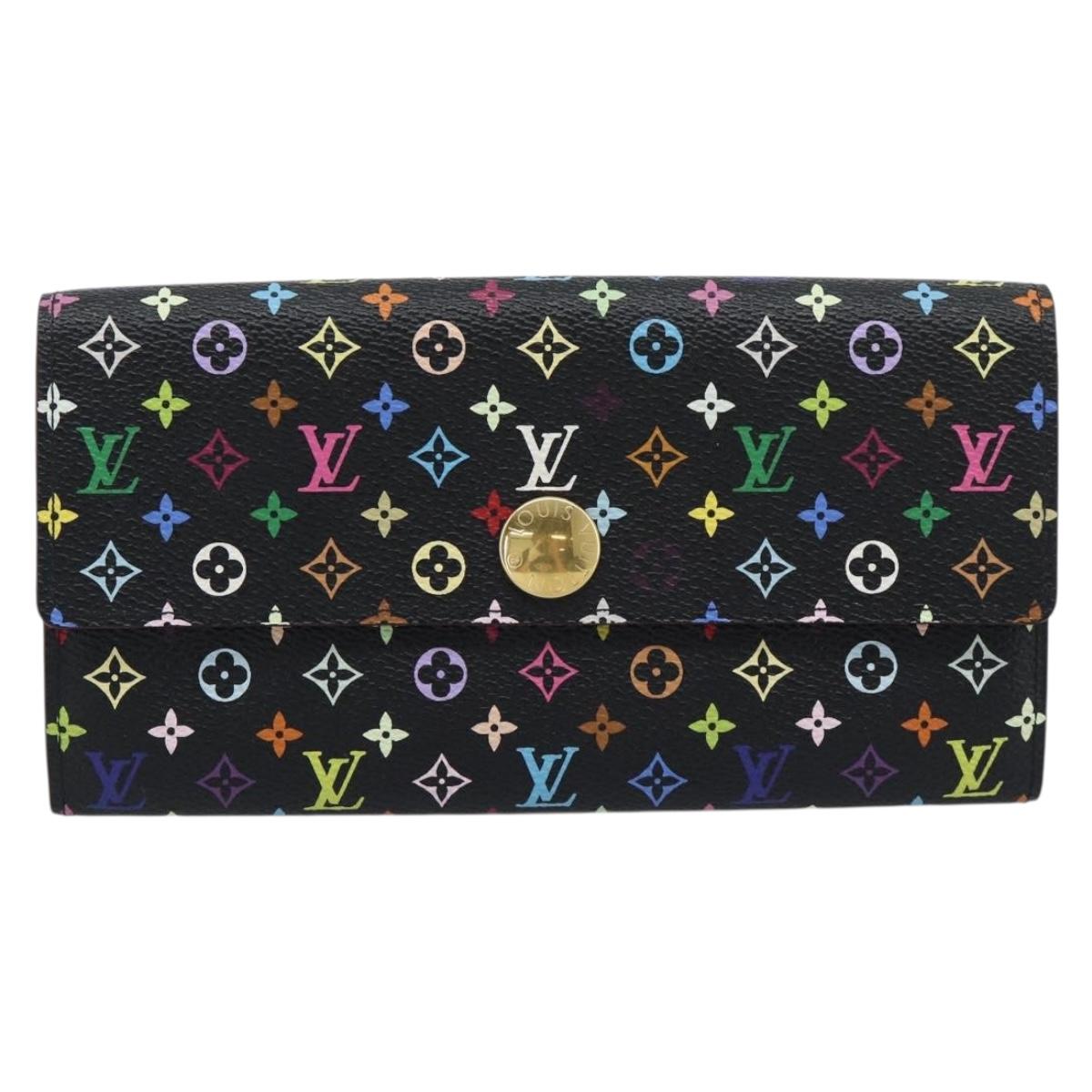 LOUIS VUITTON Monogram Multicolor Portefeiulle Sarah Black M60668 Auth BA14625V