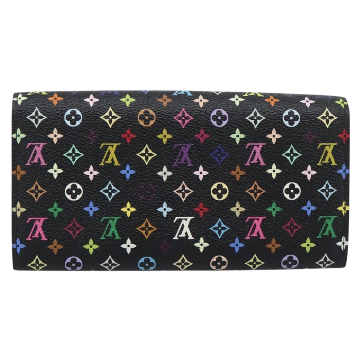 LOUIS VUITTON Monogram Multicolor Portefeiulle Sarah Black M60668 Auth BA14625V