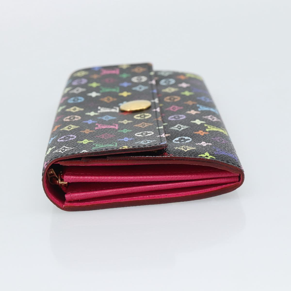 LOUIS VUITTON Monogram Multicolor Portefeiulle Sarah Black M60668 Auth BA14625V