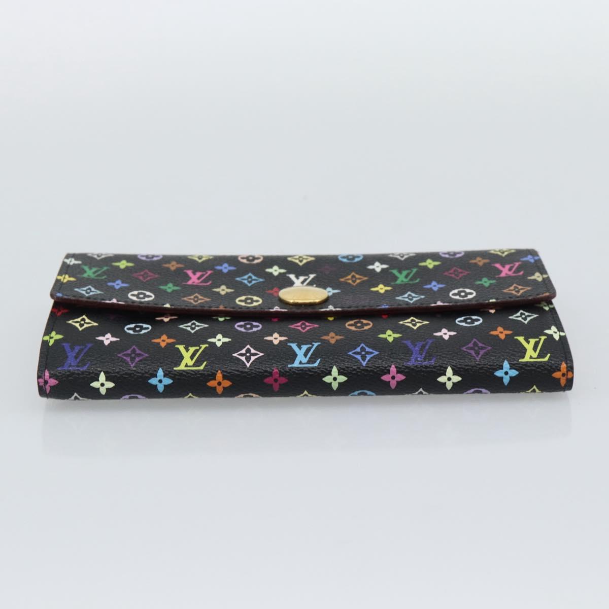 LOUIS VUITTON Monogram Multicolor Portefeiulle Sarah Black M60668 Auth BA14625V