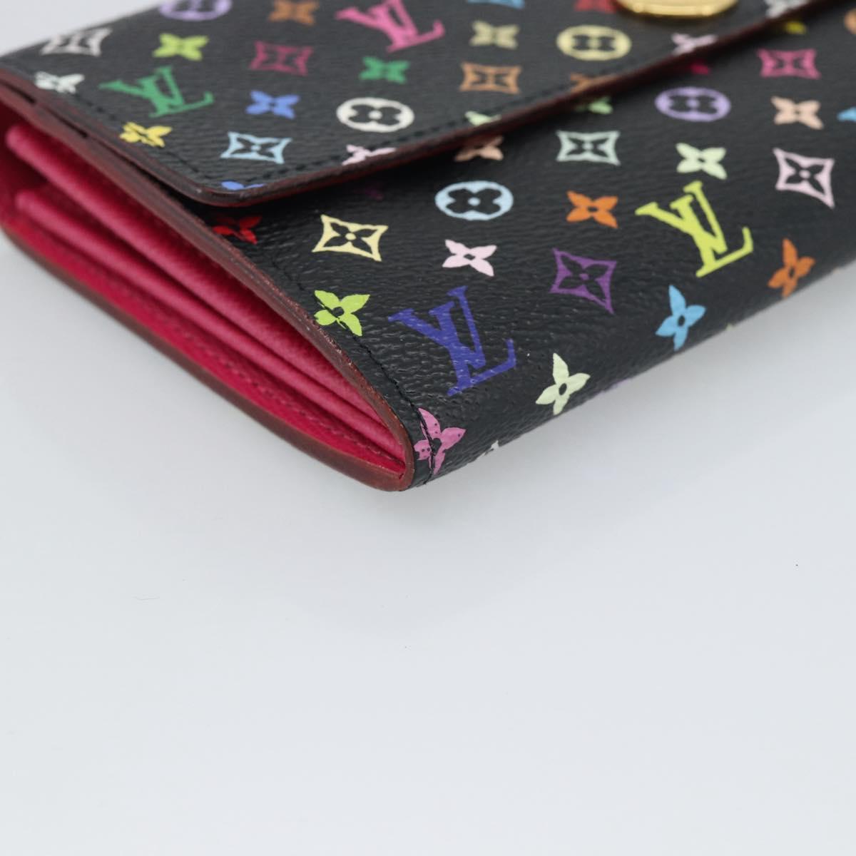 LOUIS VUITTON Monogram Multicolor Portefeiulle Sarah Black M60668 Auth BA14625V