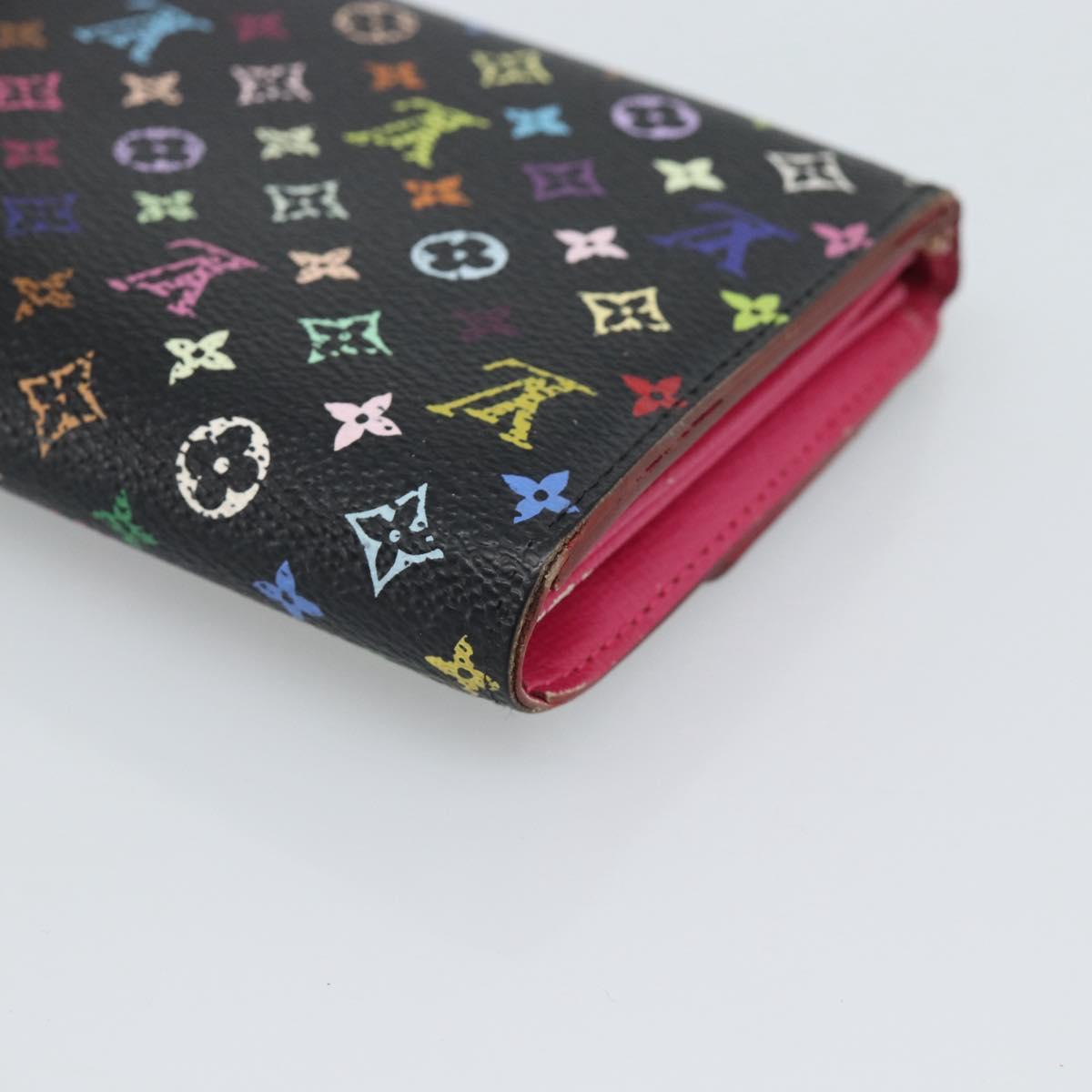 LOUIS VUITTON Monogram Multicolor Portefeiulle Sarah Black M60668 Auth BA14629