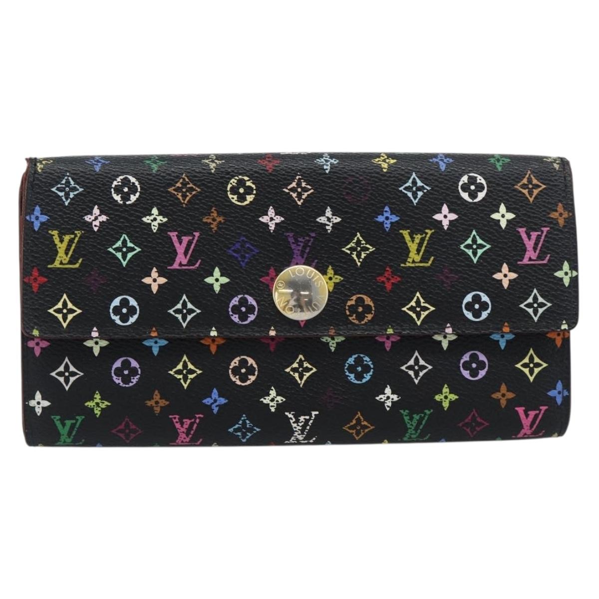 LOUIS VUITTON Monogram Multicolor Portefeiulle Sarah Black M60668 Auth BA14629
