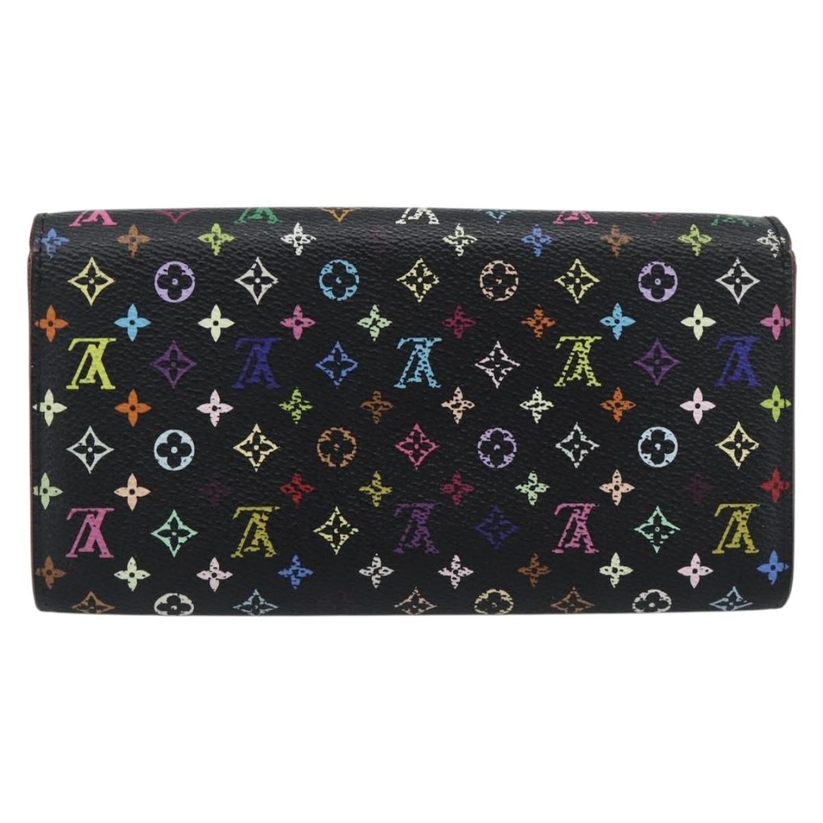 LOUIS VUITTON Monogram Multicolor Portefeiulle Sarah Black M60668 Auth BA14629