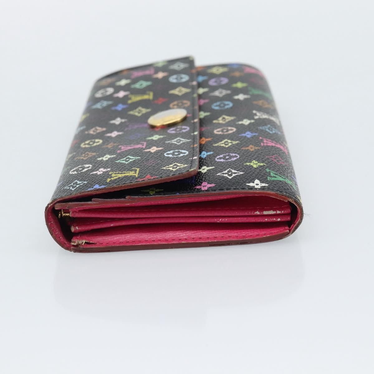 LOUIS VUITTON Monogram Multicolor Portefeiulle Sarah Black M60668 Auth BA14629