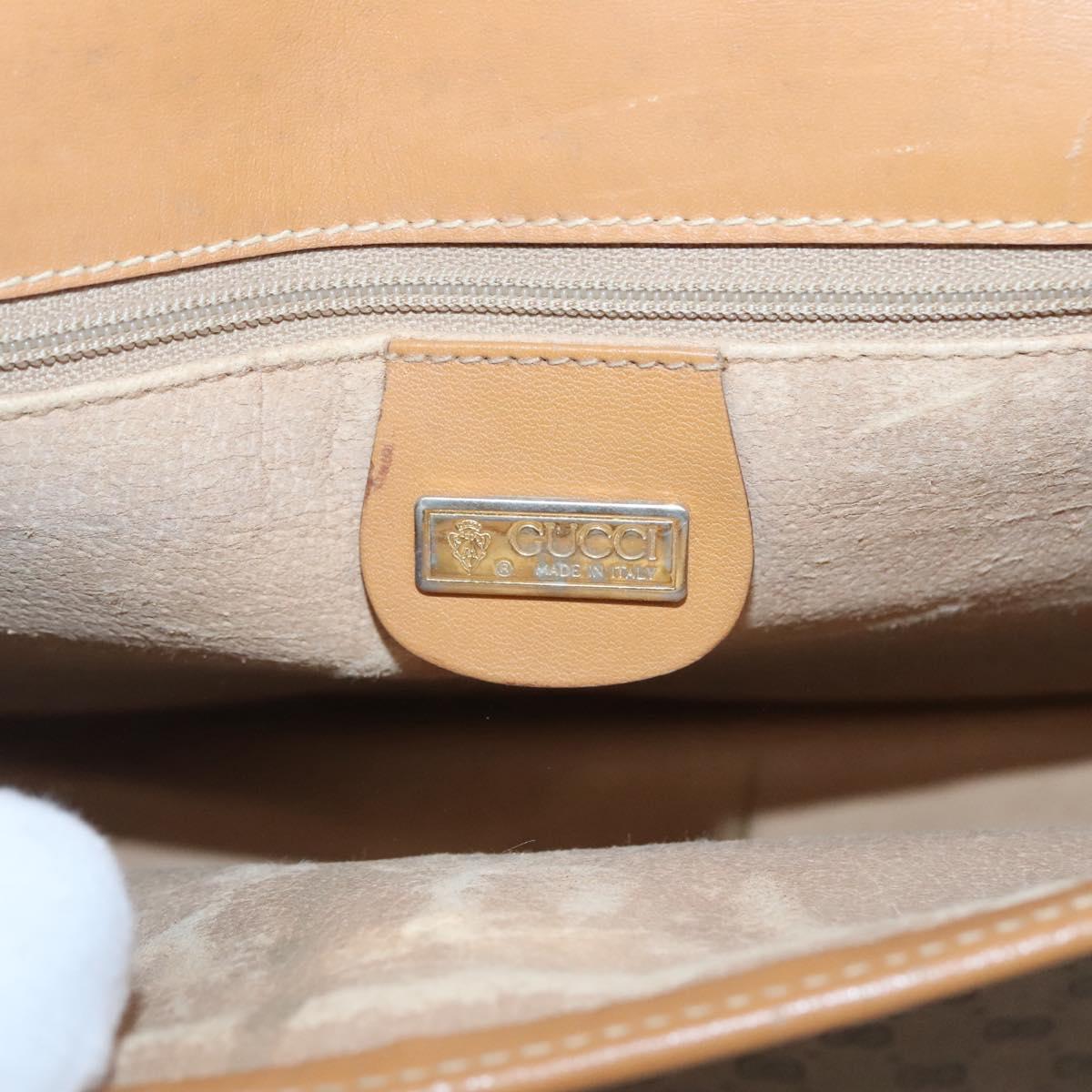 GUCCI Micro GG Supreme Web Sherry Line Shoulder Bag PVC Beige Gold Auth BA1463