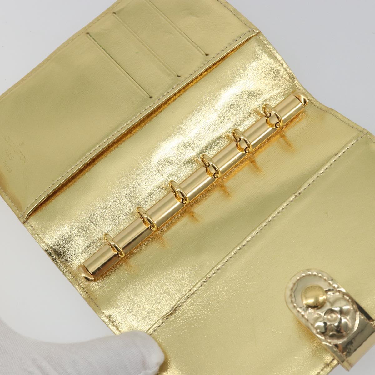 LOUIS VUITTON Monogram Miroir Agenda PM Planner Cover Gold R20962 Auth BA14630A