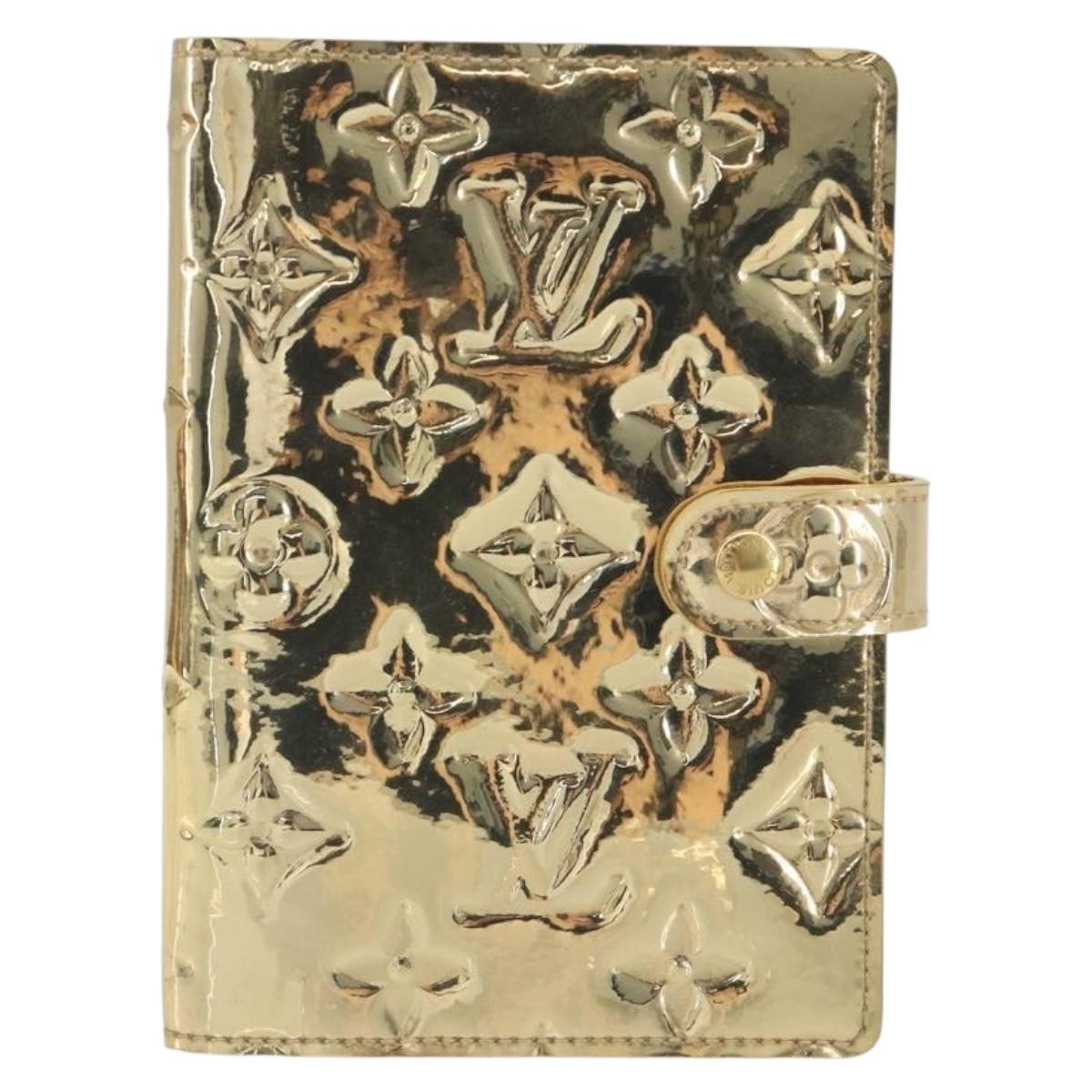 LOUIS VUITTON Monogram Miroir Agenda PM Planner Cover Gold R20962 Auth BA14630A