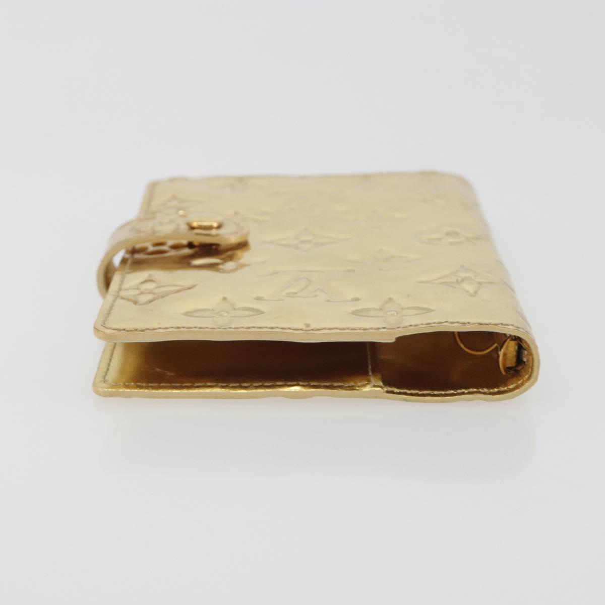 LOUIS VUITTON Monogram Miroir Agenda PM Planner Cover Gold R20962 Auth BA14630A