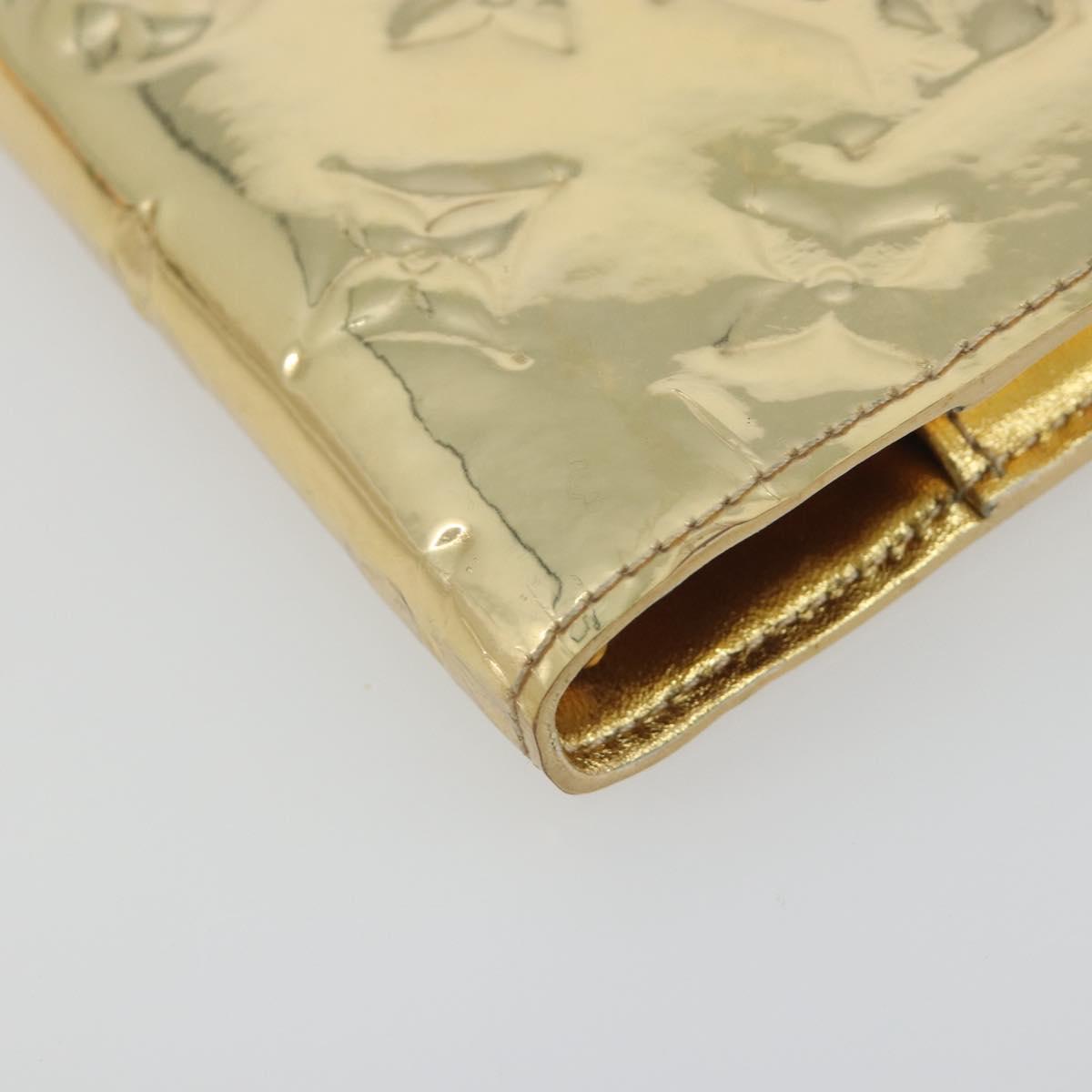 LOUIS VUITTON Monogram Miroir Agenda PM Planner Cover Gold R20962 Auth BA14630A