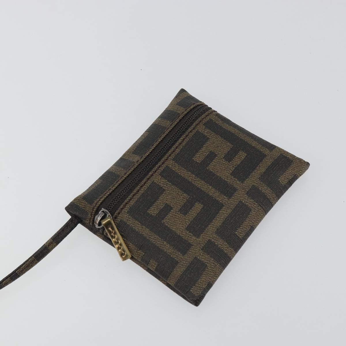 FENDI Zucca Tote Bag PVC Leather Brown Gold Tone 8BH189 Auth BA14632