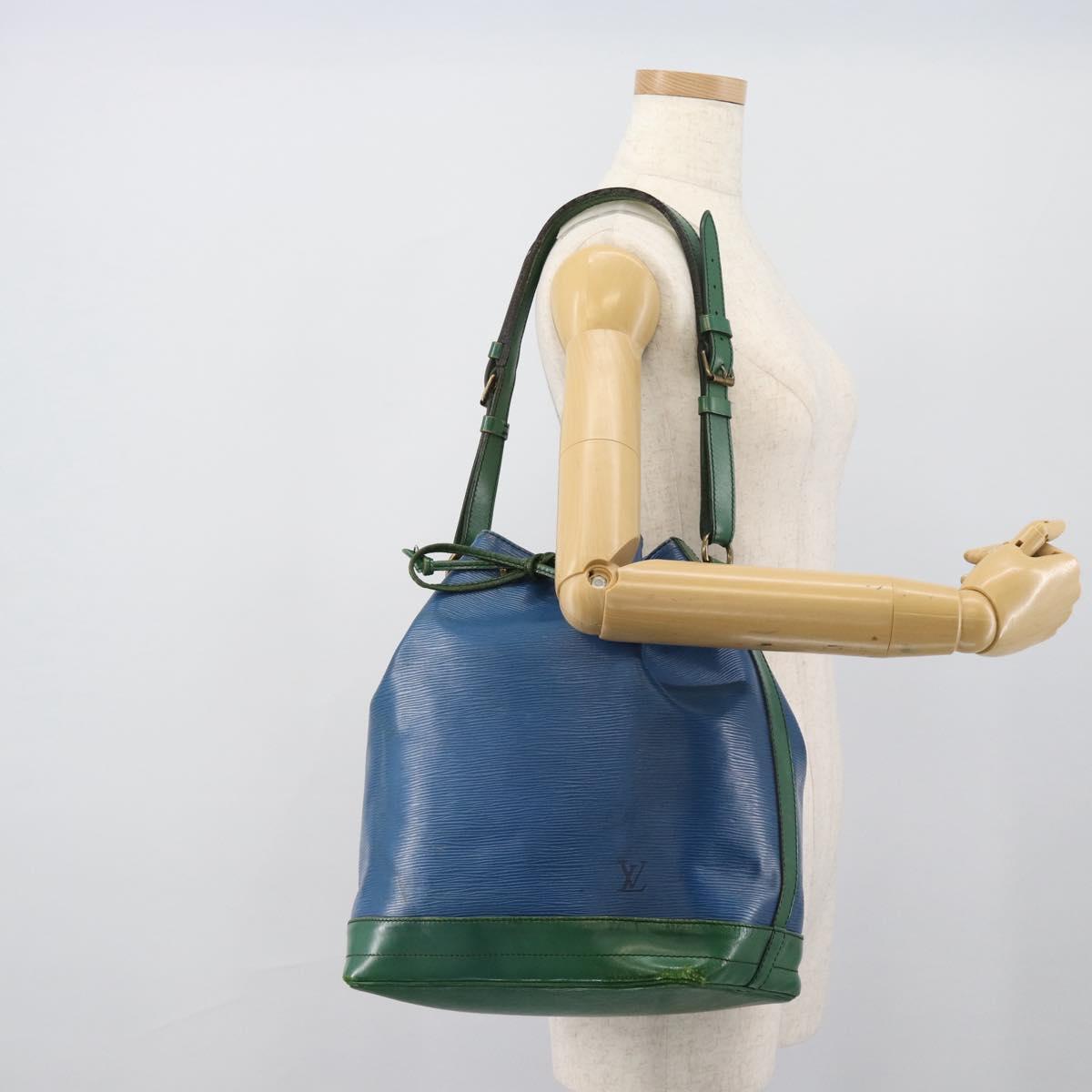 LOUIS VUITTON Epi Noe Shoulder Bag Green Blue M44044 LV Auth BA14637
