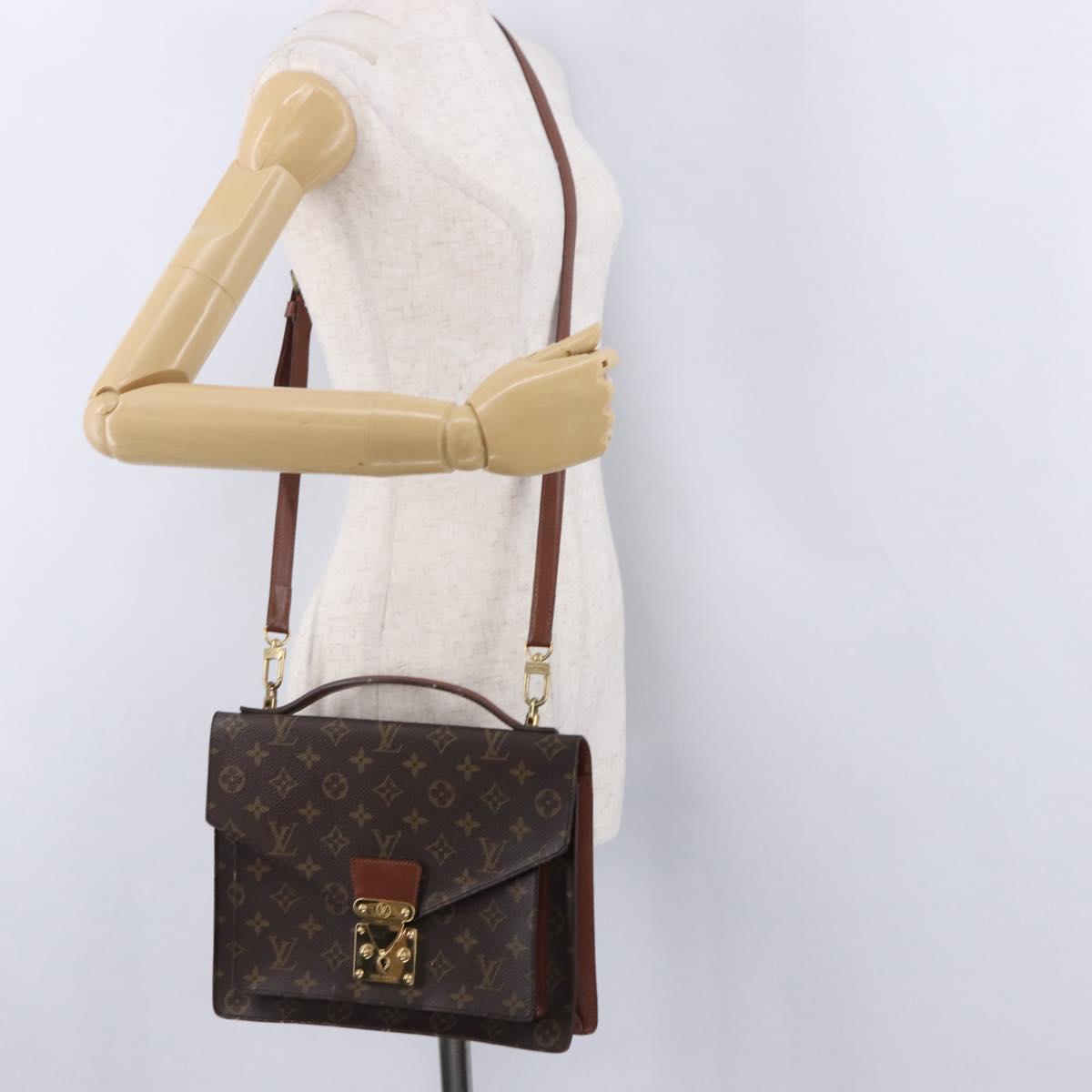 LOUIS VUITTON Monogram Monceau 28 Hand Bag 2way M51185 LV Auth BA14646