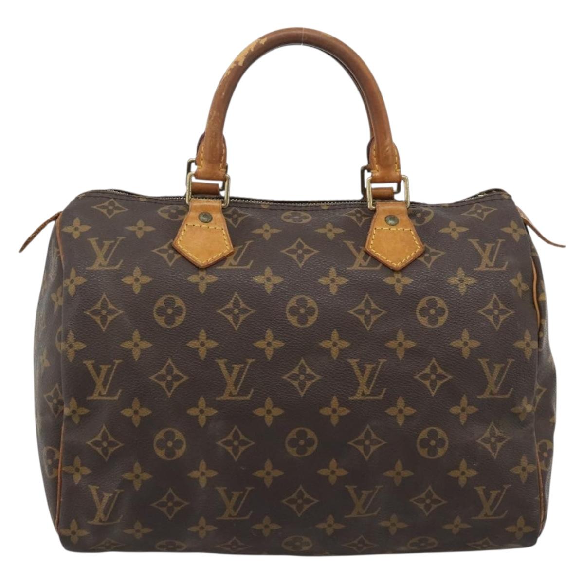 LOUIS VUITTON Monogram Speedy 30 Hand Bag M41526 LV Auth BA14647