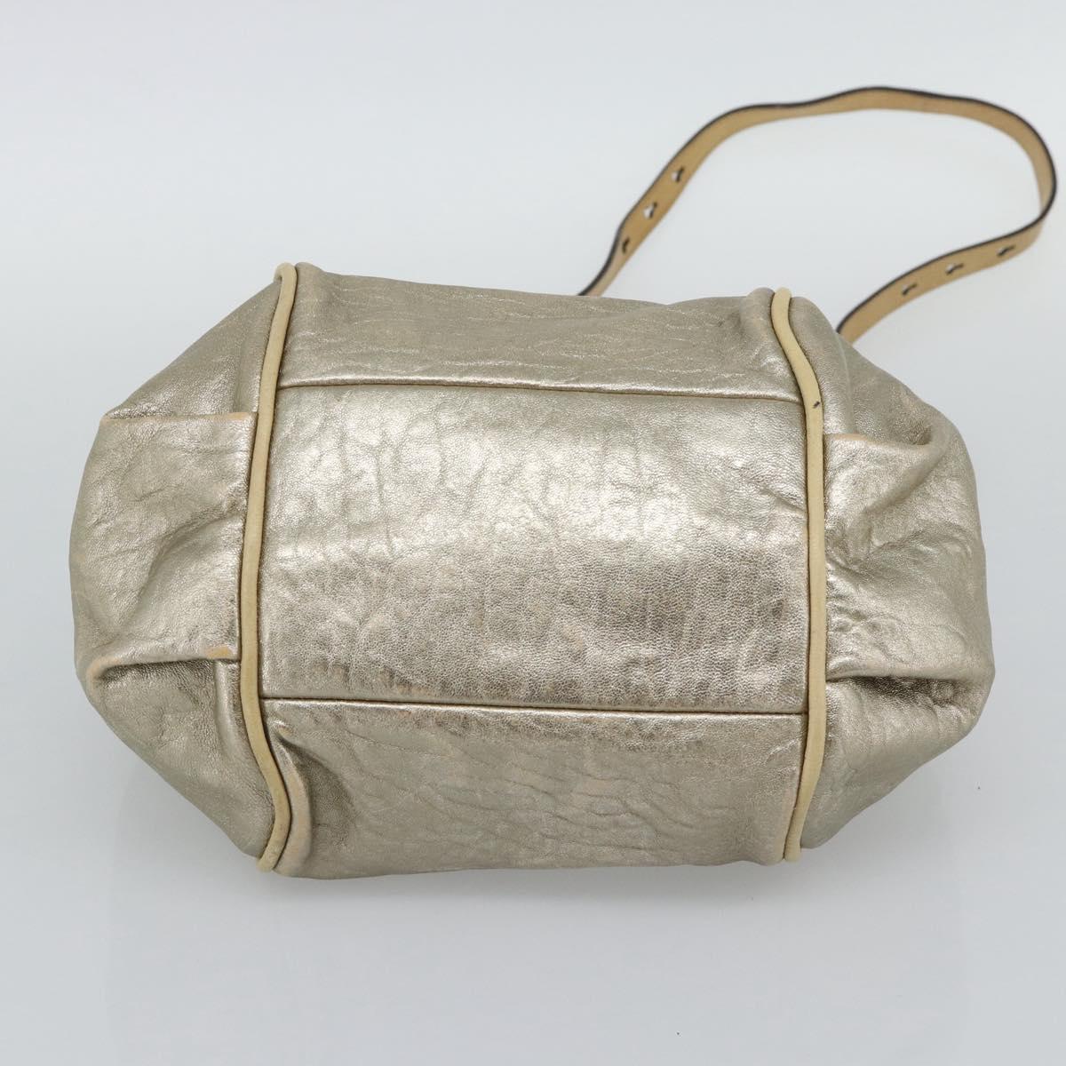 Chloe Etel Hand Bag Leather 2way Gold Auth BA14652A