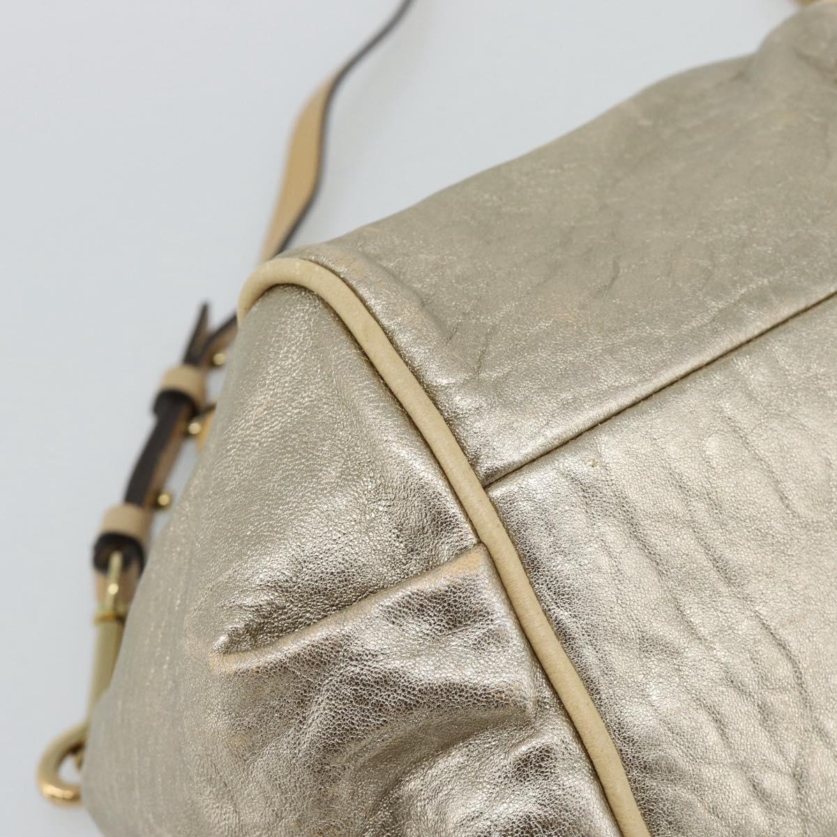 Chloe Etel Hand Bag Leather 2way Gold Auth BA14652A