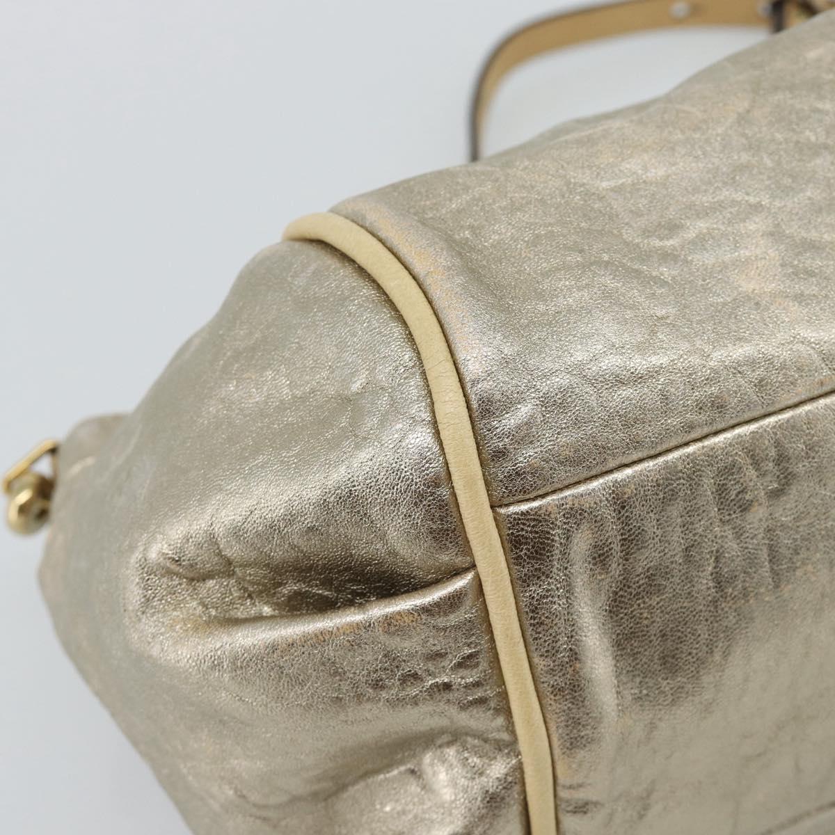 Chloe Etel Hand Bag Leather 2way Gold Auth BA14652A