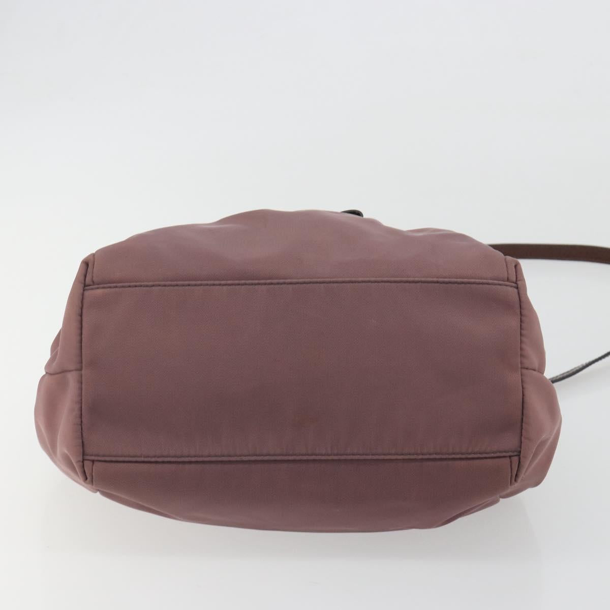 Salvatore Ferragamo Vala Hand Bag Nylon 2way Brown Gold Tone Auth BA14653