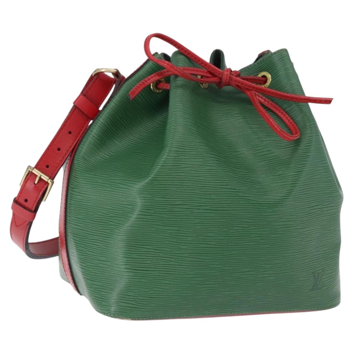 LOUIS VUITTON Epi Petit Noe Shoulder Bag Green Red M44147 LV Auth BA14655A