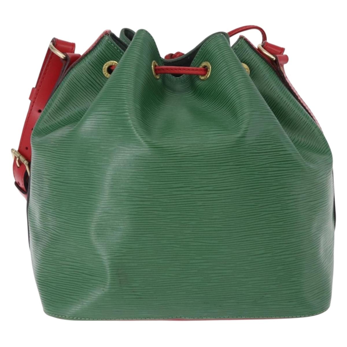 LOUIS VUITTON Epi Petit Noe Shoulder Bag Green Red M44147 LV Auth BA14655A
