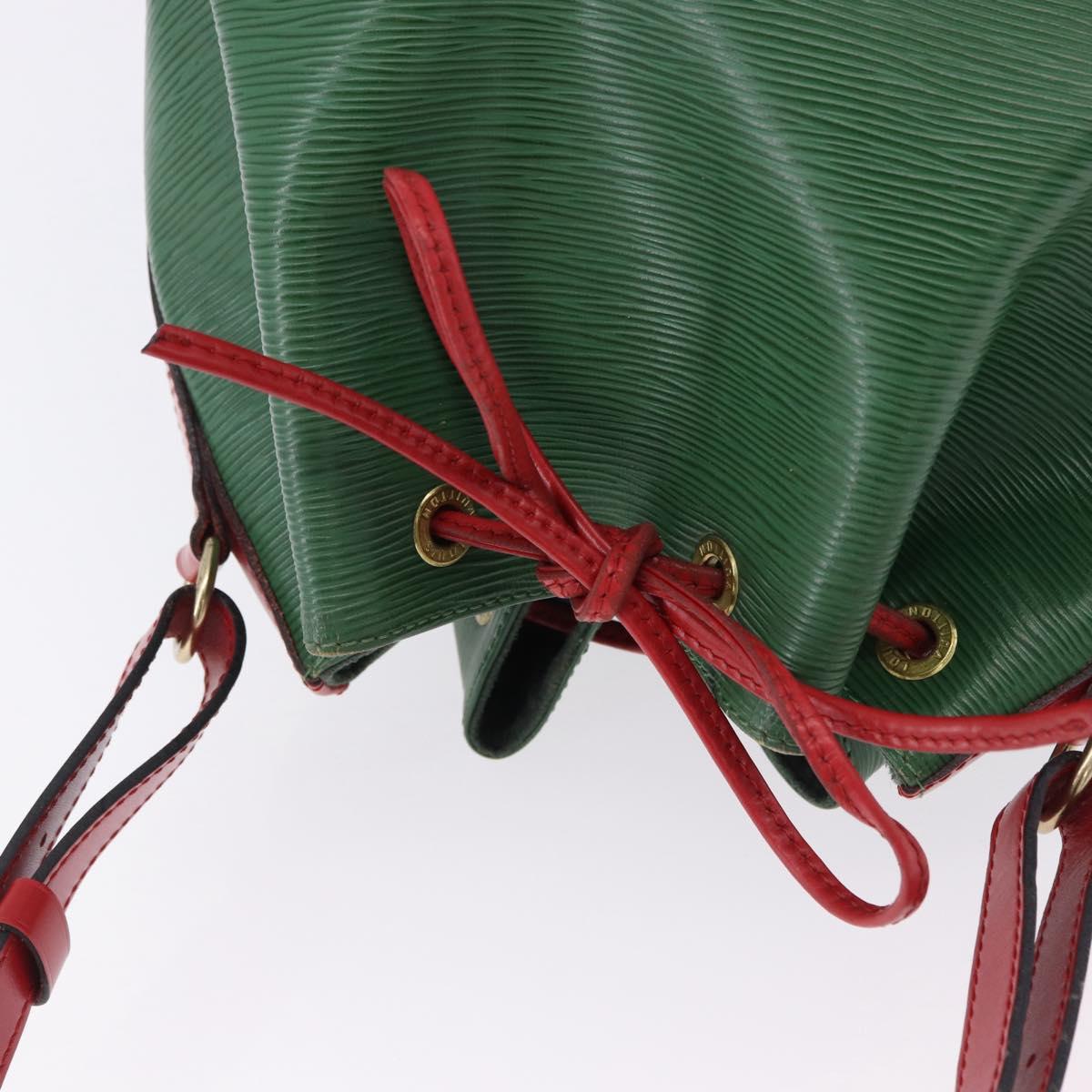 LOUIS VUITTON Epi Petit Noe Shoulder Bag Green Red M44147 LV Auth BA14655A