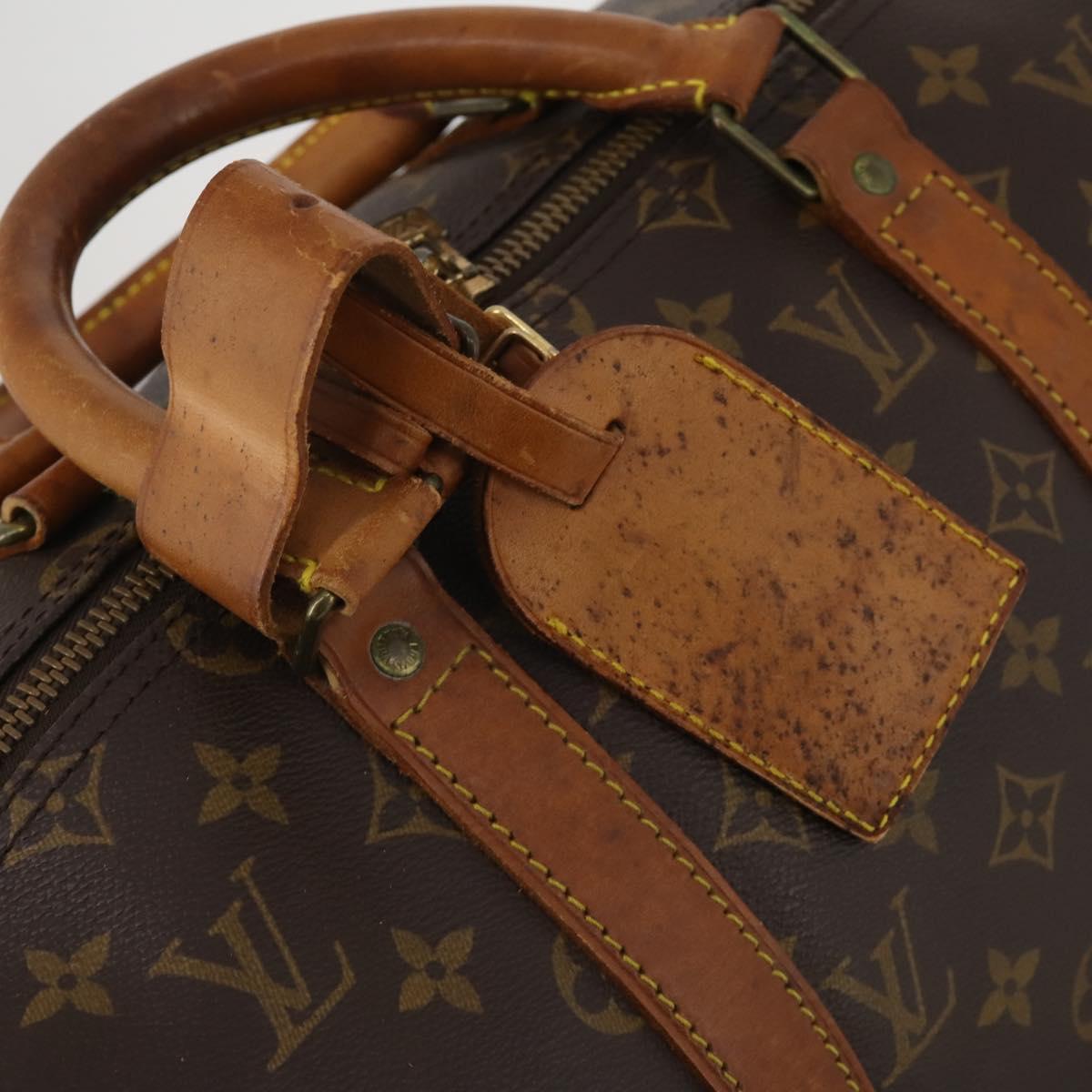 LOUIS VUITTON Monogram Keepall Bandouliere 50 Boston Bag M41416 LV Auth BA14658
