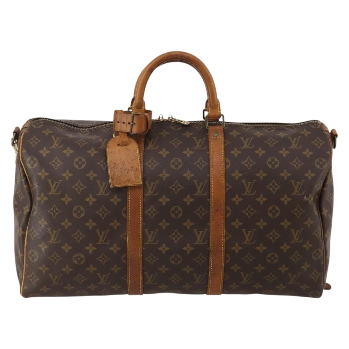 LOUIS VUITTON Monogram Keepall Bandouliere 50 Boston Bag M41416 LV Auth BA14658