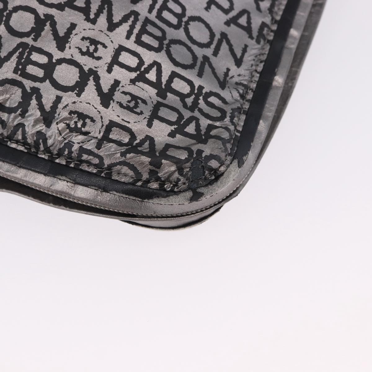 CHANEL Unlimited Tote Bag Nylon Silver CC Auth BA14668