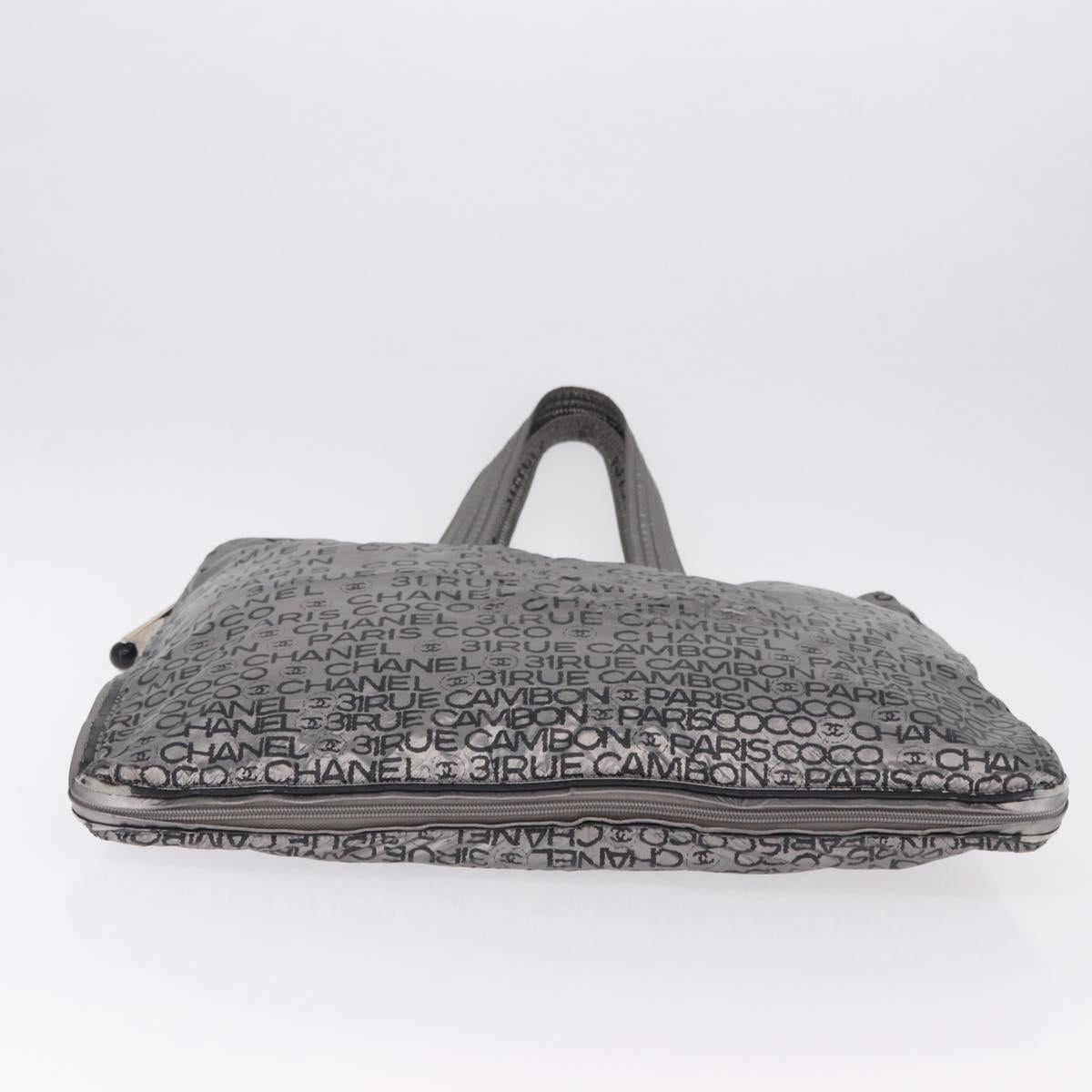 CHANEL Unlimited Tote Bag Nylon Silver CC Auth BA14668