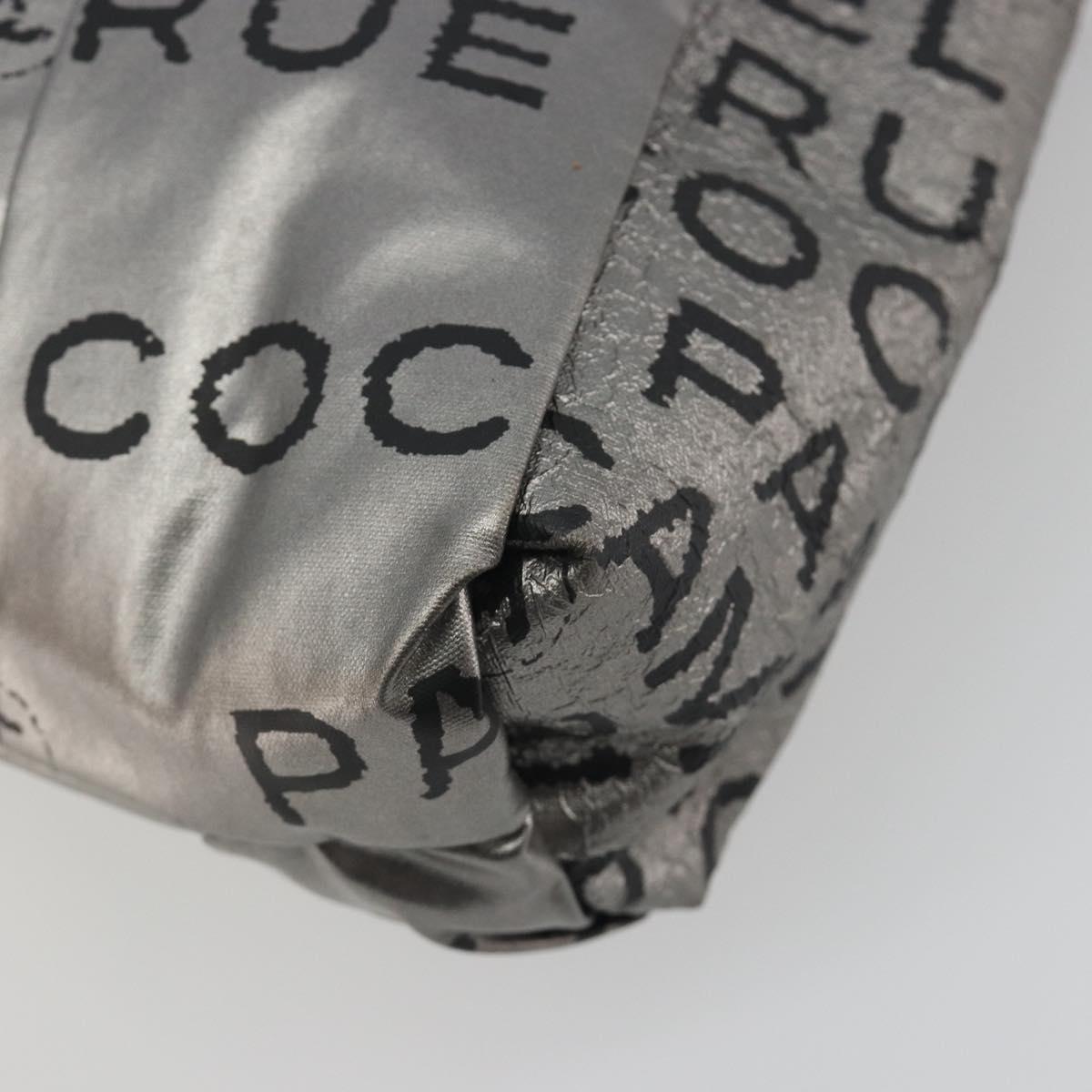 CHANEL Unlimited Chain Shoulder Bag Nylon Silver CC Auth BA14669V