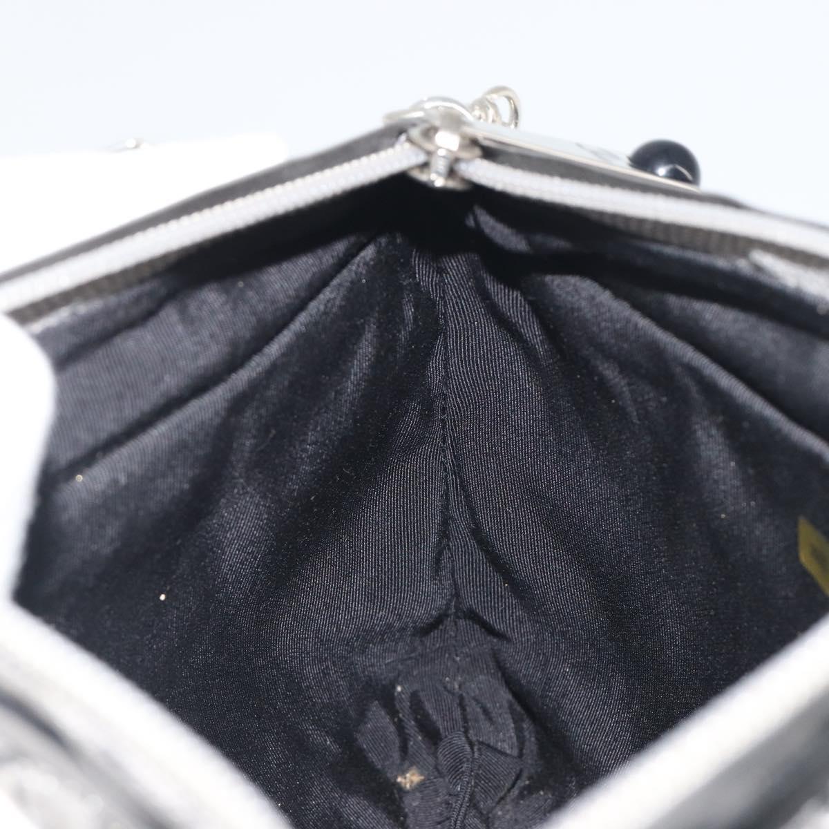 CHANEL Unlimited Chain Shoulder Bag Nylon Silver CC Auth BA14669V