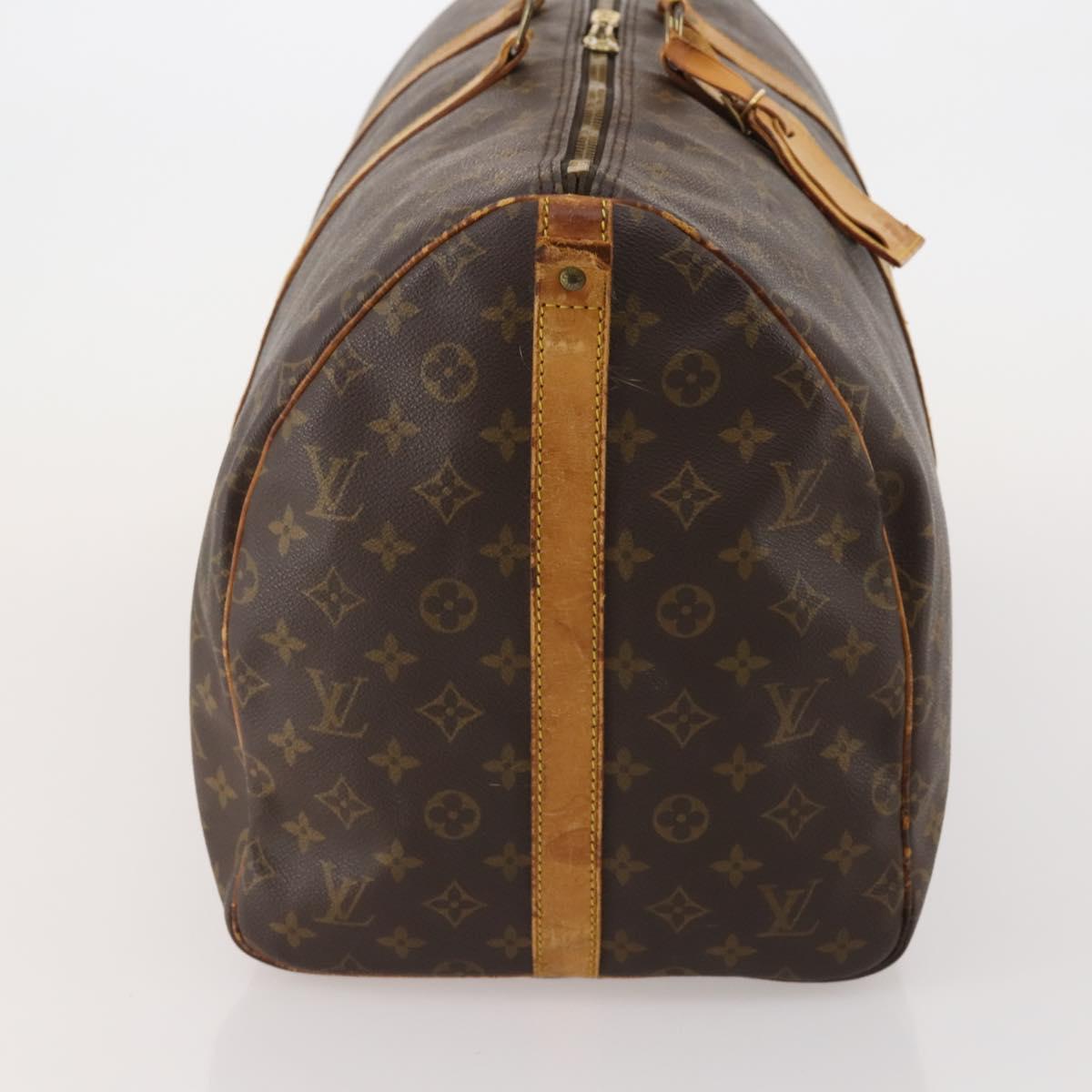 LOUIS VUITTON Monogram Keepall Bandouliere 55 Boston Bag M41414 LV Auth BA14672