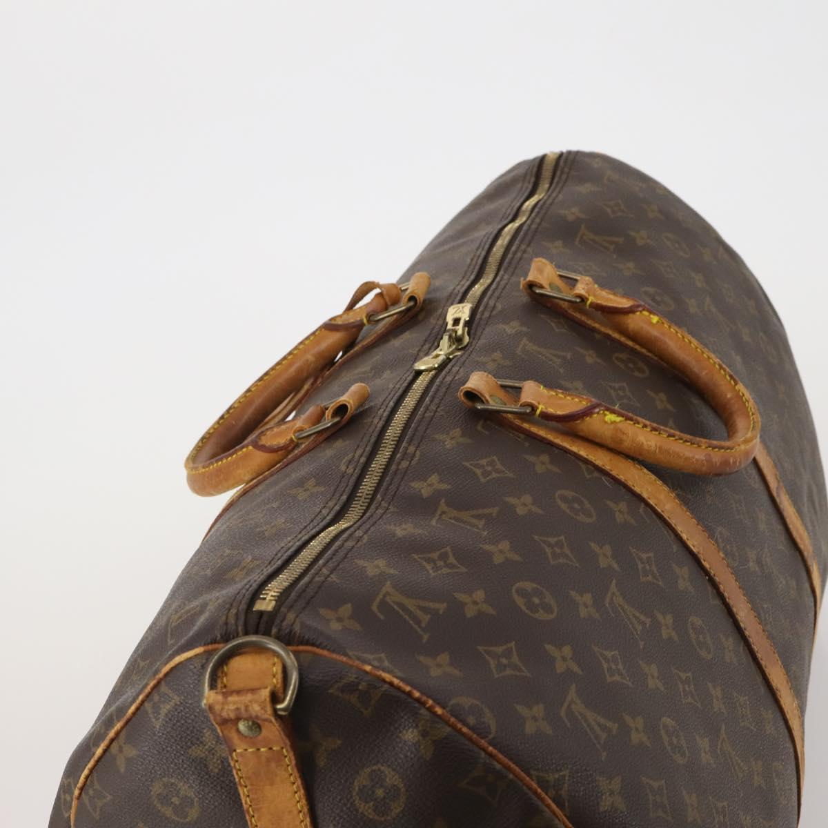 LOUIS VUITTON Monogram Keepall Bandouliere 55 Boston Bag M41414 LV Auth BA14672