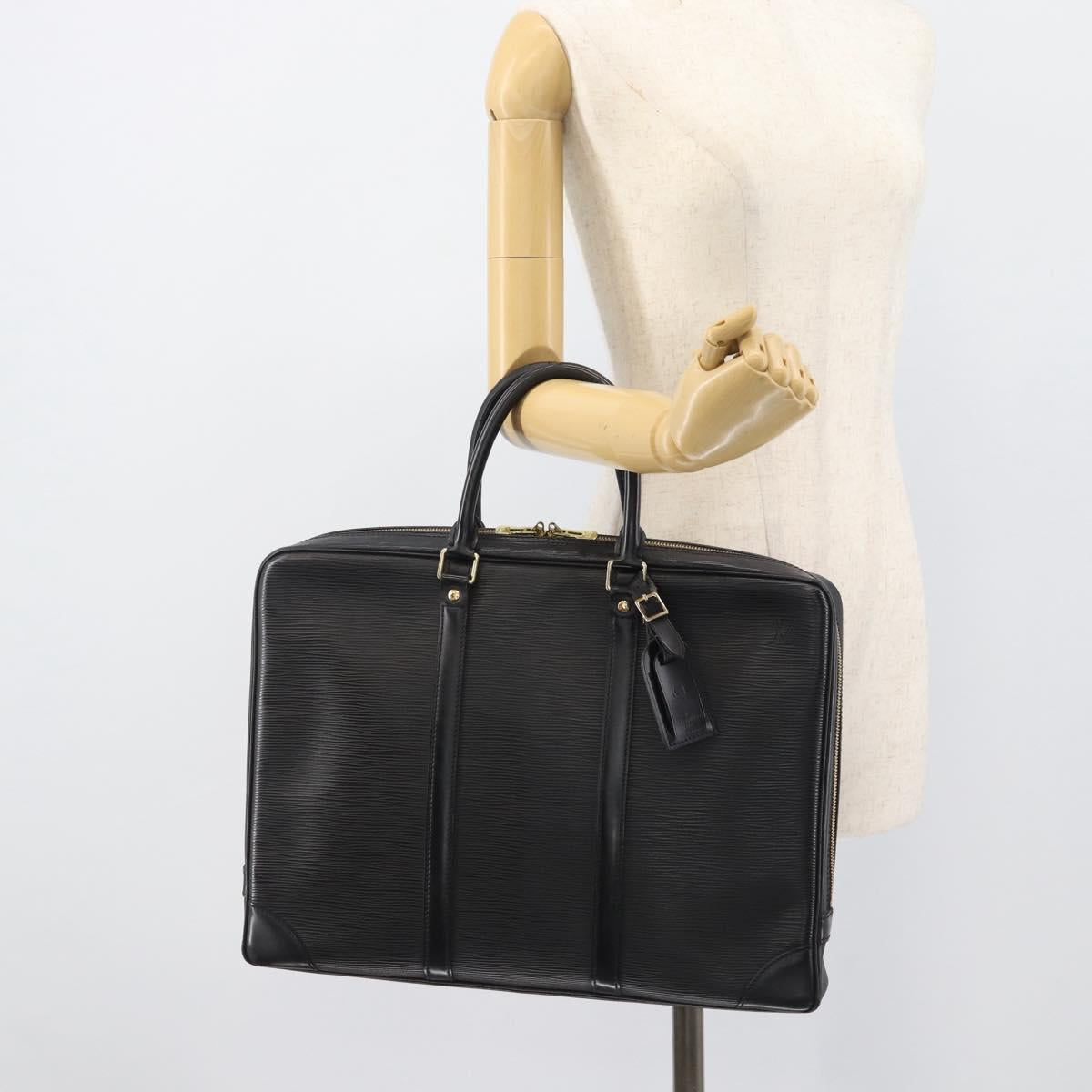 LOUIS VUITTON Epi Porte Documents Voyage Business Bag Black M54472 Auth BA14676