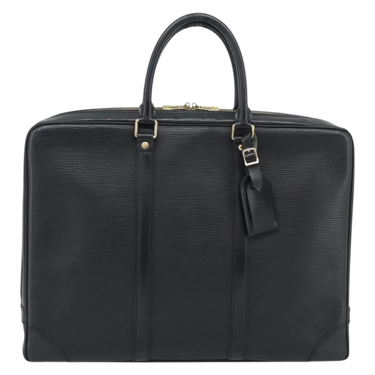 LOUIS VUITTON Epi Porte Documents Voyage Business Bag Black M54472 Auth BA14676